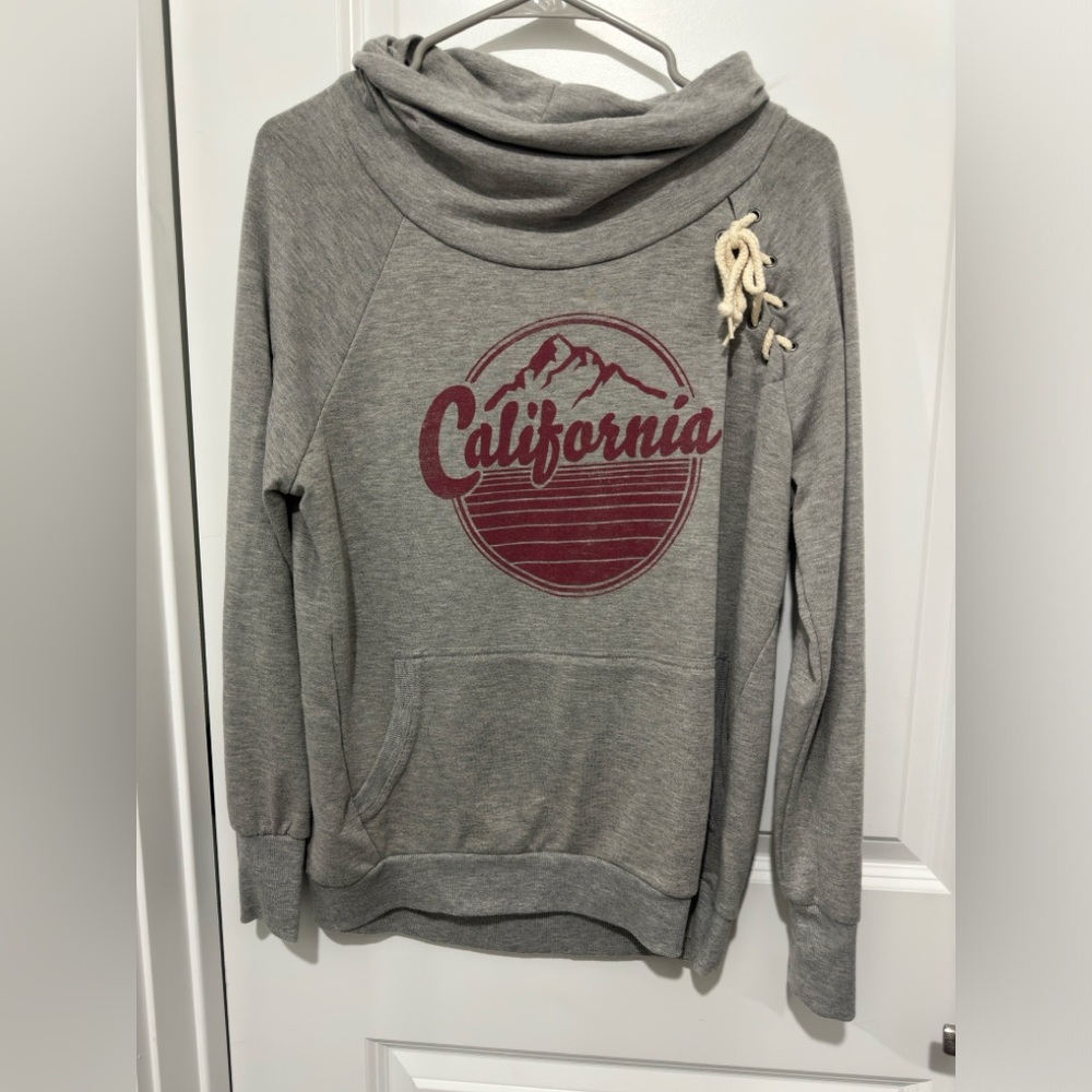 Well Worn Gray Graphic Hoodie Long Sleeve